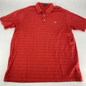 Amen‎ Corner Mens Polo Shirt Red Black Stripe Golf Masters Logo XXL